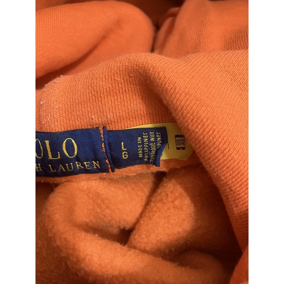 Polo Ralph Lauren Men's Performance Fleece Hoodie In Orange Medium           S89 - Picture 6 of 8